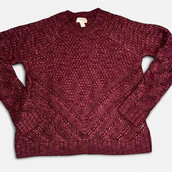 Forever 21 Burgundy Knit Crew Neck Sweater - Picture 2 of 8